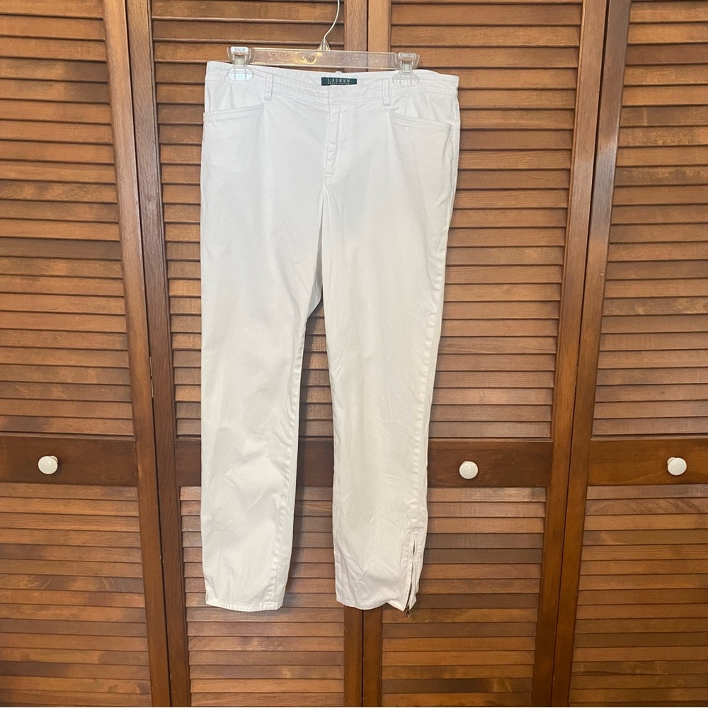 Lauren Ralph Lauren White Slim Leg Low-Rise Ankle Pant Size 6